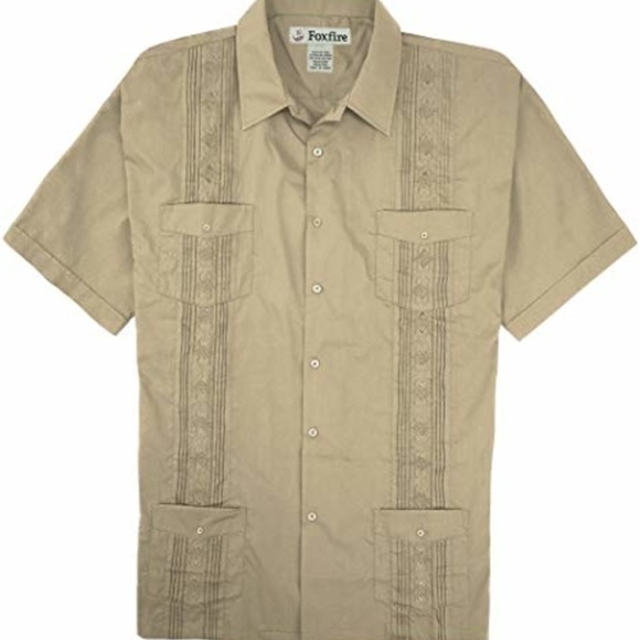 Guayabera Shirt in Big and Tall Sizes Tan or White - Picture 1 of 1